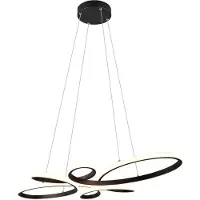 TRIO Lighting Pendellampa Fly, dimbar, Svart, Vardagsrum / matsal, Metall, Modern