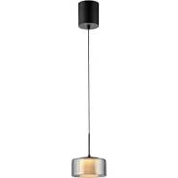 Paul Neuhaus Glas pendellampa Rika, dimbar, Svart, Vardagsrum / matsal, Glas, Modern, Pendellampa