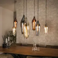 Zijlstra Glas pendellampa Mixture 4+3, dimbar, Multifärgad, Vardagsrum / matsal, Glas, Pendellampa