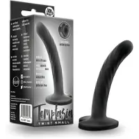 Temptasia Twist Small - dildo med sugkopp, vriden (svart)