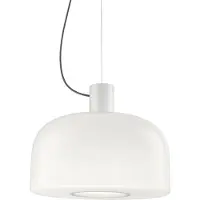 Flos Glas pendellampa Bellhop Glass S2, dimbar, Vitt / opal, Vardagsrum / matsal, Glas, Pendellampa