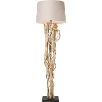 Kare Golvlampa Scultra, Creme / bärnsten, Vardagsrum / matsal, Trä, Modern, Golvlampa