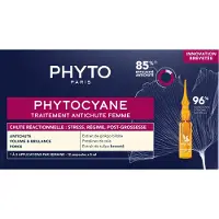 Phyto PHYTOCYANE Kvinna Revitaliserande Behandling för Reaktionellt Håravfall | 12 Ampuller x 0,169 fl