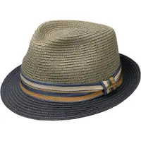 Stetson Licano Toyo Trilby Straw Hat Navy