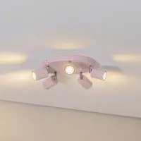 Luminex Takspotlight Fun, rosa, Ø 30 cm, justerbar, GU10 Fun , dimbar, Violett / rosa / rosè, Vardagsrum / matsal, Metall, Modern, Halogen spots