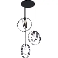 QAZQA Smart hanglamp zwart rond 3-lichts incl. Wifi G95 - Indu