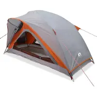 vidaXL Campingtält 1 person grå och orange vattentätt