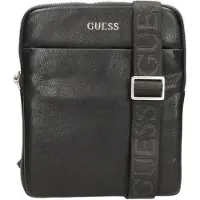 GUESS Scala Flat Top Zip crossbody-väska i textil, svart, för män