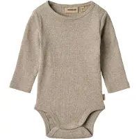 Wheat Body l/ä - Rib - Spencer - Grusmelerad - - 68 - Body L/Ä