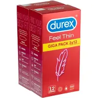 Durex - kondom - extra tunn för naturlig känsla - 2x12 st