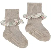 GoBabyGo Strumpor m. Halkskydd - Bambu/Liberty - Sand - - 23/26 - Strumpor
