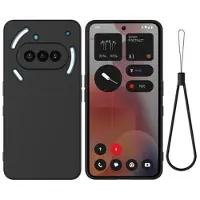 Mtp Products Nothing Phone (3a) Flytande silikon skal med handrem - Svart