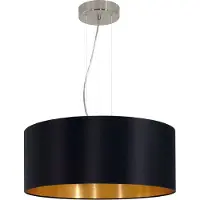 Eglo Hänglampa LECIO, dimbar, Svart, Vardagsrum / matsal, Textil / tyger / siden, Modern, Pendellampa