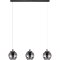 Eglo ARISCANI langbordspendel 3L i enkelt design i sort stål med sort-transparent glas, beregnet til 3 x E27 40W lyskildee, ekskl