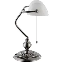 Eglo BANKER bordlampa rökfärgat stål med vit glaskupa
