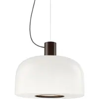 Flos Glas pendellampa Bellhop Glass S2, dimbar, Vitt / opal, Vardagsrum / matsal, Glas, Pendellampa