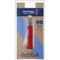 Opinel pocket knife No. 08RV Red, stainless steel, blade length 8.5 cm