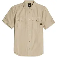 G-Star för män. D19751-D454-D848 Marine Slim Skjorta beige (L), Casual, Kort ärm, Ekologisk bomull, Hållbar