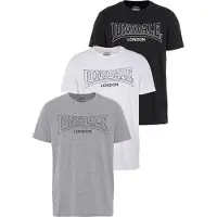 Lonsdale T-shirt 'Beanley' grå / svart / vit