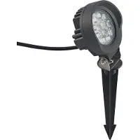 LINDBY Emar LED-markspettspotlight i mörkgrått, Svart, Aluminium / grå / zink, Modern, LED-utomhuslampa