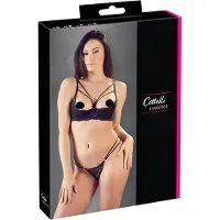 Cottelli collection Spets Half-Cup BH Set - Svart - L - Svart