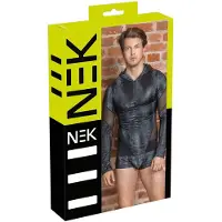 NEK - Svart herrtröja med ormskinnsmönster och huva