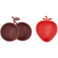 OYOY Snackskålar - 2-pack - Silikon - Strawberry &amp; Cherry - Cher - - One Size - Skål
