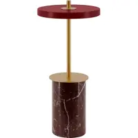UMAGE LED-bordslampa Asteria Move Mini, röd, 26 cm IP44 dimbar, Röd, Vardagsrum / matsal, Sten, Design