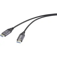 Speaka Professional HDMI / Fiberoptik Anslutningskabel HDMI-A-kontakt, HDMI-A-kontakt 60 m Svart SP-12842680 8K UHD, AOC (Aktiv optisk kabel) HDMI-kabel