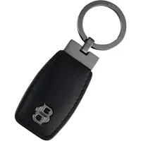 BOSS Leather key ring with gunmetal Double B monogram