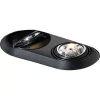 QAZQA Rund infälld spotlight svart GU10 70 mm 2-ljus - Hubs