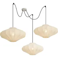 QAZQA Japandi Pendellampa Beige 50cm 3-ljus - Plu