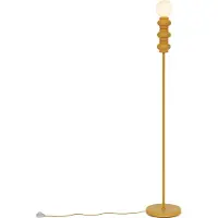 QAZQA Retro golvlampa senapsgul med matt glas - Fedde