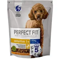 Perfect Fit Sensitive 1+ torrfoder för vuxna hundar av små raser rikt på kalkon 825 g