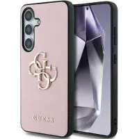 GUESS Case till Samsung Galaxy S25 med 4G-logotyp och grained finish - Rosa