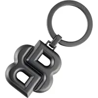 BOSS Key ring with matte-gunmetal Double B monogram