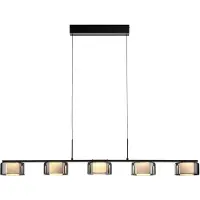Paul Neuhaus Glas pendellampa Rika, dimbar, Svart, Vardagsrum / matsal, Glas, Modern, Pendellampa