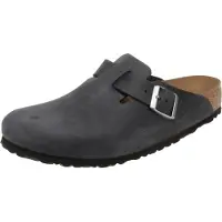Birkenstock unisex. 59461 Lädertofflor Boston (Normal passform) svart (41), Hud, Karta, Ingen, Casual