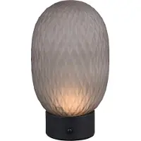 TRIO Lighting LED bordslampa Facette, dimbar, Aluminium / grå / zink, Vardagsrum / matsal, Glas, LED-bordslampa