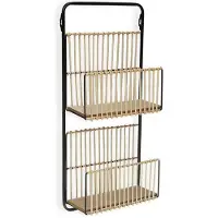 Jamon Väggställ - Flerfärgad - Metall och Rotting - 2 nivåer - 32x12x68 cm - Modern design svart