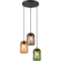 TRIO Lighting Glas pendellampa Cork, dimbar, Multifärgad, Vardagsrum / matsal, Glas, Modern, Pendellampa