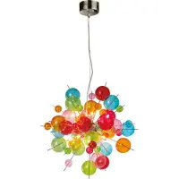 Näve Glas pendellampa AURINIA, dimbar, Multifärgad, Vardagsrum / matsal, Glas, Ungt boande, Pendellampa