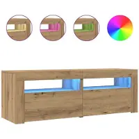 vidaXL TV-bänk med LED-lampor artisan ek 120x35x40 cm konstruerat trä