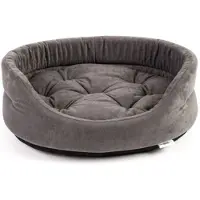 Fera oval hundbädd med kudde 47x38x15 cm grå
