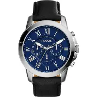 Fossil Herrklocka Kronograf - Läderarmband, Tre urtavlor, Business Casual Daglig användning FS4990 svart