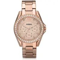 Fossil Riley Multifunction roséguldtonad ES2811 damklocka