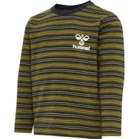 Hummel Tröja - HmlUnited T-Shirt L /s - Randig - Black Iris/Grön - - 1 år (80) - Tröja
