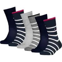 Tommy Hilfiger 6 Pack Breton Stripe Flag Embroidery Socks