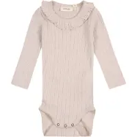 Lil´ Atelier Lil' Atelier Body l/ä - NbfRachel - Gray Morn m. Hålmönster - - 68 - Body L/Ä