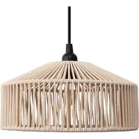 New Garden pendellampa Calabardina, vit, rep, Ø30cm, IP44 Calarbardina, dimbar, Vitt / opal, Textil / tyger / siden, Skandinavisk